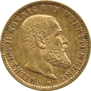 Niemcy, Wirtembergia, Wilhelm II, 10 marek 1900 F, Stuttgart, RZADKIE