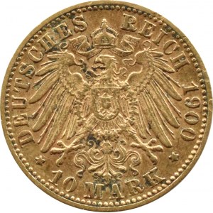 Niemcy, Wirtembergia, Wilhelm II, 10 marek 1900 F, Stuttgart, RZADKIE