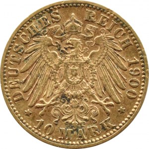 Niemcy, Wirtembergia, Wilhelm II, 10 marek 1900 F, Stuttgart, RZADKIE
