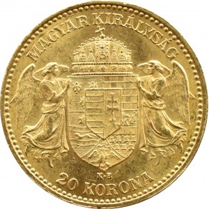 Austro-węgry, Franciszek Józef I, 20 koron 1895, Kremnica, UNC-