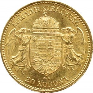 Austria-Hungary, Franz Joseph I, 20 crowns 1895, Kremnica, UNC-.