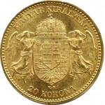 Austro-węgry, Franciszek Józef I, 20 koron 1895, Kremnica, UNC-