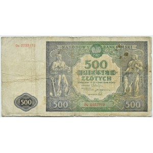 RP, 500 złotych 1946, seria zastępcza Dx, Warszawa, RZADKIE