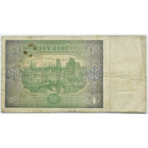 RP, 500 złotych 1946, seria zastępcza Dx, Warszawa, RZADKIE