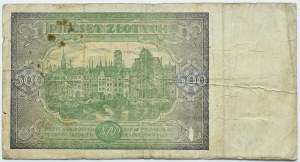 RP, 500 zloty 1946, Dx replacement series, Warsaw, RARE