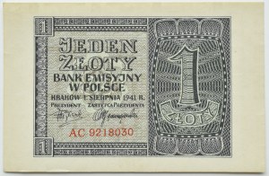 General Government, 1 zloty 1941, AC series, Cracow