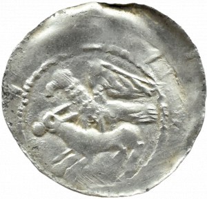 Władysław II Wygnaniec (1138-1146), denarius - Eagle and Hare, LOWER JEANCY POSITION, Cracow, Poland.