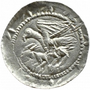 Władysław II Wygnaniec (1138-1146), denarius - Eagle and Hare, TWO MIRACLES, Cracow, BEAUTIFUL