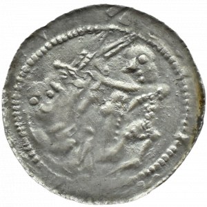 Władysław II Wygnaniec (1138-1146), denarius - Eagle and Hare, TWO MIRACLES, Cracow, BEAUTIFUL