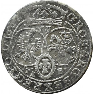 Jan II Kazimierz, szóstak 1667 TLB, Bydgoszcz, KROPKI