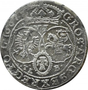 John II Casimir, sixpence 1667 TLB, Bydgoszcz, KROPKI