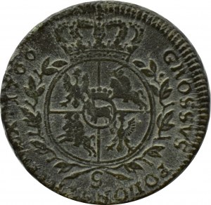 Stanislaw A. Poniatowski, trojak 1766 g, Krakow KING IN ARMOR (PANCER)