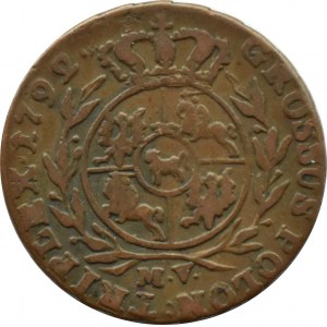 Stanisław A. Poniatowski, trojak 1792 M.V., Warszawa KROPKA PO TRIPLEX