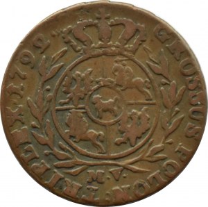 Stanislaw A. Poniatowski, trojak 1792 M.V., Warsaw CROPPA PO TRIPLEX