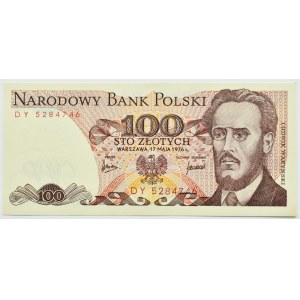 PRL, L. Waryński, 100 złotych 1976, seria DY, UNC RZADSZE (L4)