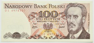 PRL, L. Waryński, 100 złotych 1976, seria DE, UNC RZADSZE (L4)