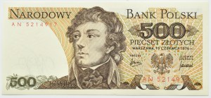 PRL, T. Kosciuszko, 500 gold 1976, AN series, UNC RARE (L6)
