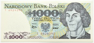PRL, M. Copernicus, 1000 gold 1975, T series, UNC, RARE (L6)