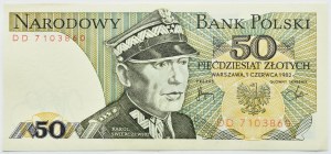 People's Republic of Poland, Gen. K. Świerczewski, 50 zloty 1982, DD series, UNC