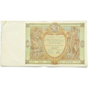 II RP, 50 złotych 1929, seria B.P., RZADSZE