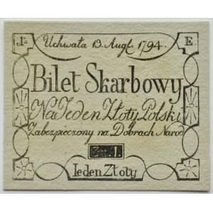 Muzeum Papiernictwa Duszniki Zdrój, REPLIKA banknotu 1 złoty 1794
