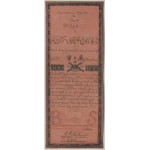 Muzeum Papiernictwa Duszniki Zdrój, REPLIKA banknotu 500 złotych 1794