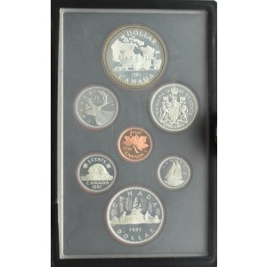 Kanada, oryginalny set monet 1981 w etui i pudełku, PROOF, Ottawa