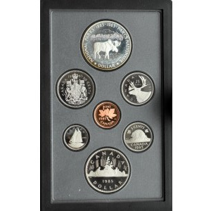 Kanada, oryginalny set monet 1985 w etui i pudełku, PROOF, Ottawa