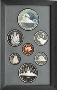 Canada, original set of 1986 coins in case and box, PROOF, Ottawa