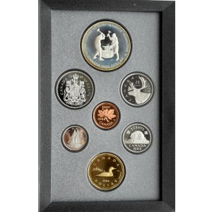 Kanada, oryginalny set monet 1988 w etui i plastikowym pudełku, PROOF, Ottawa