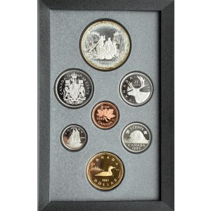 Kanada, oryginalny set monet 1989 w etui i plastikowym pudełku, PROOF, Ottawa