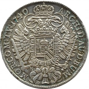 Hungary, Charles VI Habsburg, 1740 KB thaler, Kremnica, BEAUTIFUL