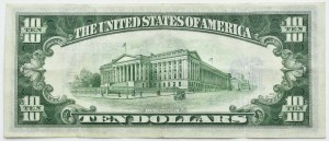 USA, Yellow Seal North Africa Silver Certificate, $10 1934, Series B/A, Julian & Morgenthau