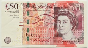 United Kingdom, Elizabeth II/Boulton&Watt, £50 2011, Salmon signature