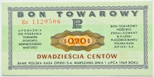 PRL, PeWeX, 20 cents 1969, En series, UNC