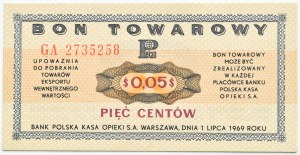 PRL, PeWeX, 5 cents 1969, GA series