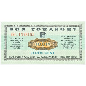 PRL, PeWeX, 1 cent 1969, GL series, UNC