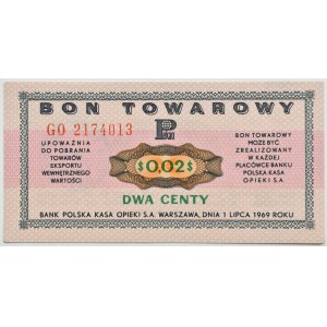PRL, PeWeX, 2 centy 1969, seria GO