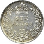 Wielka Brytania, Wiktoria, 6 pensów 1887, Londyn