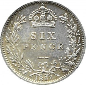 Great Britain, Victoria, 6 pence 1887, London