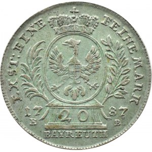 Niemcy, Brandenburgia-Ansbach, margrabia Aleksander, 20 krajcarów 1787 KB, Bayerruth
