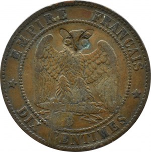 France-Emperor, Napoleon III Bonaparte, 10 centimes 1855 D, Lyon, REDACTED