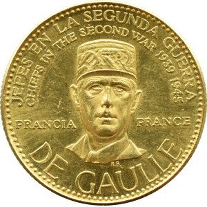 Wenezuela, Przywódcy II Wojny Światowej - Charles de Gaulle, medal z 1957 roku, złoto