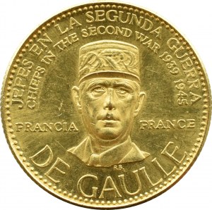 Wenezuela, Przywódcy II Wojny Światowej - Charles de Gaulle, medal z 1957 roku, złoto