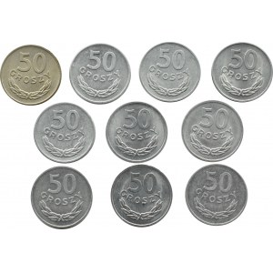 PRL, lot 50 groszy 1949-1974, Kremnica/Warszawa, RZADKIE ROCZNIKI