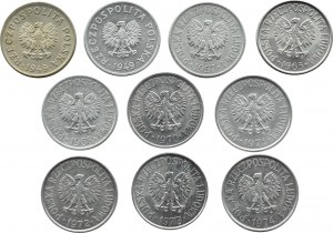 PRL, lot of 50 pennies 1949-1974, Kremnica/Warsaw, RARE ANNIVERSARY