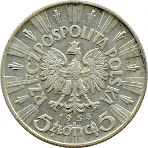 II RP, Jozef Pilsudski, 5 zloty 1938, Warsaw