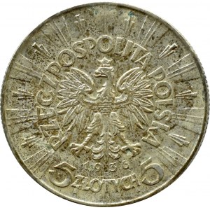 II RP, Józef Piłsudski, 5 złotych 1936, Warszawa