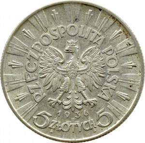 II RP, Jozef Pilsudski, 5 zloty 1936, Warsaw