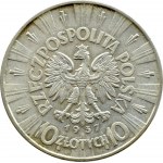 II RP, Józef Piłsudski, 10 złotych 1937, Warszawa